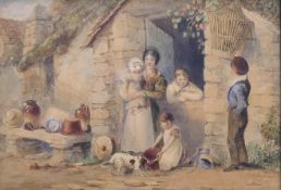 GEORGE SHEPHERD (1784-1862) British, 'The Old Homestead', watercolour, signed and dated 1829,