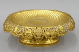 A 19th century gilt metal tazza. 31 cm wide.