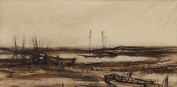 EVELEEN BUCKTON (1872-1962) British, Impressionist Seascape (possibly Bradwell-on-Sea, Essex),