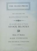 A poster produced by the Hand Press Ltd promoting the availability of Victorian stock blocks,
