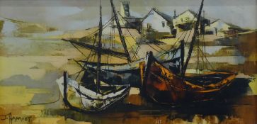 AMIOT, JEAN (born 1920) French, Low Tide, print, framed. 34 x 68 cm.