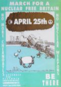 A political poster March For a Nuclear-Free Britain, promoting a march from Victoria to Hyde Park,