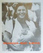 A political poster 'Nicaragua Must Survive'. 54 x 44 cm.