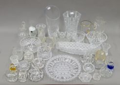 A quantity of various glassware. The largest vase 26.5 cm high.