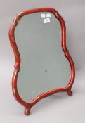 An early 20th century chinoiserie strut mirror. 52 cm high.