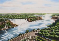 L INGREY, 'Niagara Falls', watercolour, signed, framed and glazed. 24.5 x 34.5 cm.