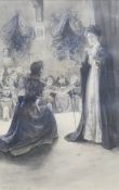 WILLIAM HENRY CHARLES GROOME, RBA, The Play, heightened watercolour, signed. 31.5 x 20 cm.