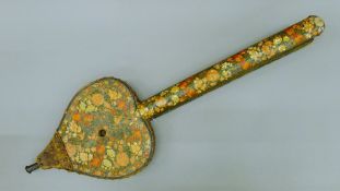 A pair of 19th century papier mache and wood Kashmiri bellows decorated with floral design.