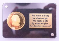 A boxed 2014 Sir Wintston Churchill's Farewell to Parliament 22 ct gold sovereign,