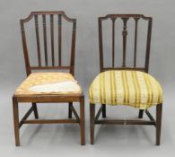 Two 19th century mahogany dining chairs. The larger 51 cm wide.