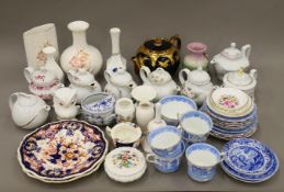 A quantity of various decorative porcelain, including two Derby plates.