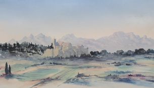 View in South of France by HRH The Prince of Wales (now King Charles III),