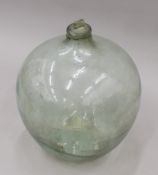 A vintage glass carboy. 52 cm high.