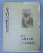 A Daly's Theatre Souvenir for The Dollar Princess with printed signatures. 21 cm wide.