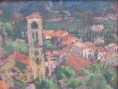 Spanish Village, oil on board, framed. 17 x 22 cm.