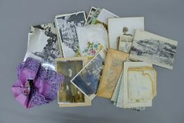 A quantity of various postcards etc., including silk examples.