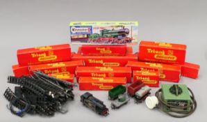 A Tri-ang '00' gauge train set, including various locomotives, rolling stock, track etc.