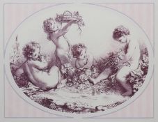 Print after EMILE WATTIER (1800-1868) French, L'Amour Vendangeur, framed and glazed. 49.