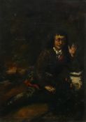 BRITISH SCHOOL (19h century), 'Figure at Rest', oil on board, framed (30 x 21.