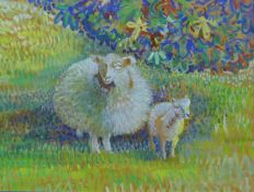 ROGER PHILLIPPO, 'Shade', gouache, and 'Cotswold Sheep', print, each framed and glazed.