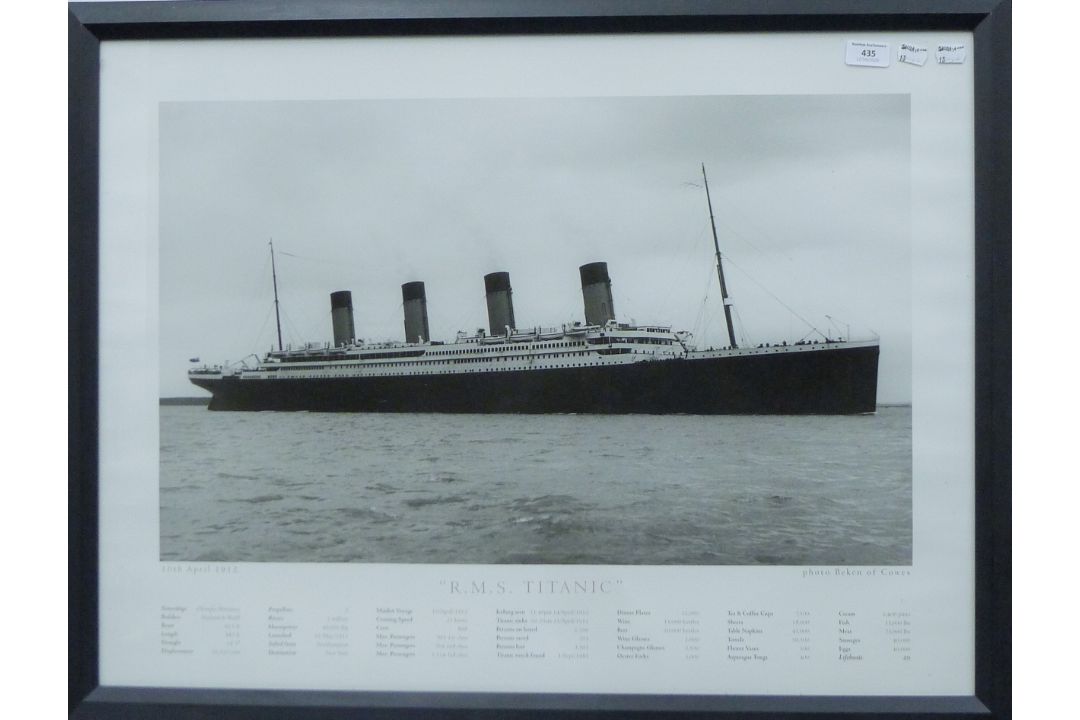 A print of the R.M.S Titanic, framed and glazed. 66 x 87 cm overall. - Image 2 of 2