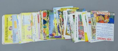 Seventy-seven risque postcards.
