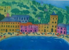 SALLY BRODHOLT (died 2006), 'Sestri Levanta', limited edition print, numbered 1/20,