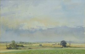 DAVID GREEN (1935-2013) British, Late Evening Landscape North Bedfordshire, watercolour, signed,