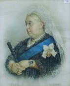 A Victorian print of Queen Victoria, framed and glazed. 59 x 48 cm.