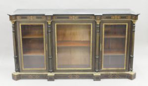 A Victorian ebonised credenza. 185 cm wide.