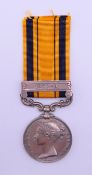 A Victorian South Africa medal with 1877-8 bar and ribbon awarded to Pte S. McDUGALL C.M. RIFLES.