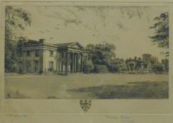 Downing College, Cambridge, print, signed in pencil to margin M Oliver Rae, framed and glazed.