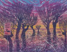 LOUISE STEBBING (Contemporary) British, Don't Sink, limited edition linocut numbered 1/20,