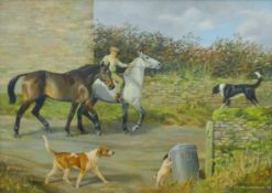 LEESA SANDYS-LUMSDAINE (1936-1985) British, (AR), Dustbin Day, oil on canvas, signed and dated '69,