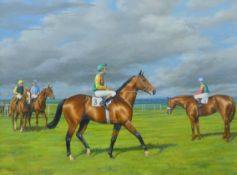 LEESA SANDYS-LUMSDAINE (1936-1985) British, (AR), 'Before the Start of Two Thousand Guineas 1970,