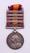 A Victorian South Africa medal with ribbon and bars for South Africa 1901 and 1902, Transvaal,