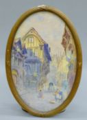 J SAVALLS, 'Continental Street Scene', watercolour, signed, framed and glazed,