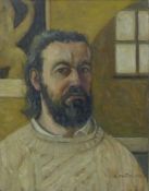 A EASTON, Self Portrait, oil on board, signed and dated 1974, framed. 49 x 38 cm.
