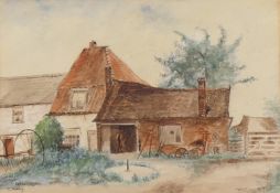 L MORTON, Parson Drove, watercolour, signed, framed and glazed. 24 x 34 cm.