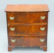 A 19th century mahogany bow front chest of drawers. 76 cm wide.