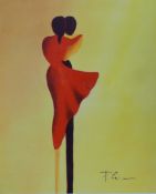 CIRANNA, PATRICK (born 1950) French, Les Amoureux, a print on paper, framed and glazed.