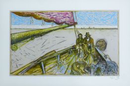 CHILDISH, BILLY (born 1959) British (AR), 'Couple Seated in Stern (Oyster Catchers, Thames Estuary,