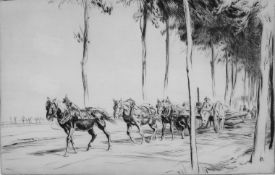 SOPER, GEORGE (1870-1942) British (AR), Three Horse Team, drypoint etching, unsigned, unframed.
