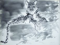 THOMPSON, RALPH (1913-2009) British (AR), Double sided ink drawing: Leopard (one side),