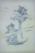THOMPSON, RALPH (1913-2009) British (AR), Cheetah Cubs, pencil,