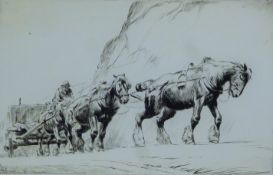 SOPER, GEORGE (1870-1942) British (AR), Quarry Team, drypoint etching, unsigned, unframed.