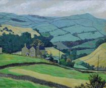 ALWYNNE JEFFRIES, 'Beacon Hill Near Halifax', oil on board, signed, framed. 49.5 x 59 cm.