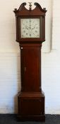 An 18th century oak longcase clock, the painted dial inscribed W A T Owen Llanrwst. 215 cm high.