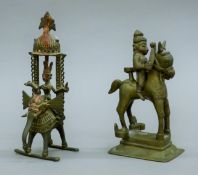 Two Antique Indian bronze groups. The larger 17 cm high.