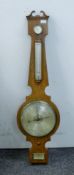 An early 19th century banjo barometer by Martinelli, King Street, Boro. 110 cm high.